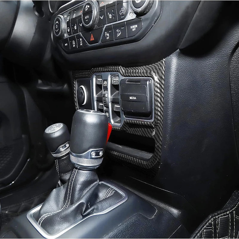 Carbon Fiber Window Control Panel Trim Cover Interior Decoration Accessories for Jeep Wrangler JL JLU  2018-2023 Gladiator JT