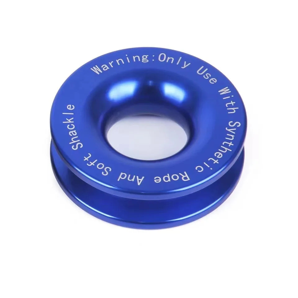 Car Off-Road Red Recovery Snatch Ring Soft Shackle Winch Rope Ring Pulley Block