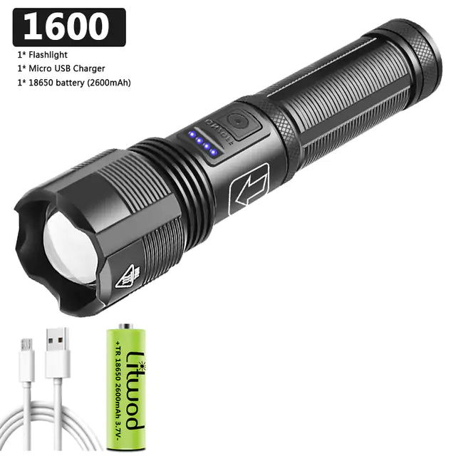 Tactical LED Flashlight 🔦 | Ultra Bright • Rechargeable • Waterproof